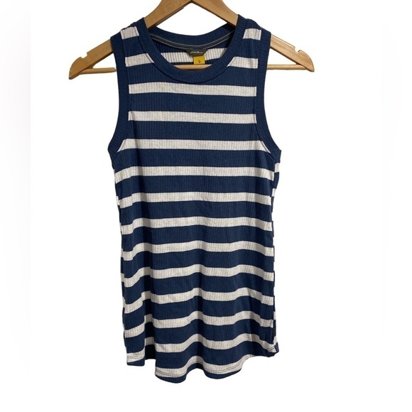 Eddie bauer tank top striped ribbed small blue &‎ white - Picture 6 of 8